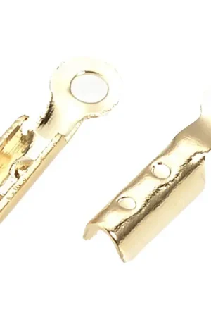 Bon Marché 20 serre fil / embouts pour cordon - doré à l'or fin 18k - 7,5 x 2 x 1,5 mm