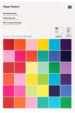 Bloc de papier bricolage - Super Rainbow Colours Bon Marché