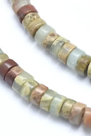 100 perles heishi naturelles 4 mm - jaspe aquaterra Dernier Modèle
