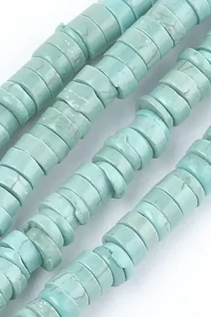 100 perles heishi naturelles 4 mm - turquoise Quantité Limitée