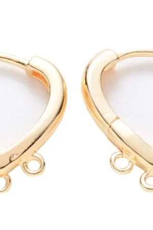 Authentique Paire de boucles d'oreilles huggies - forme triangle 3 anneaux-17 x 15 x 2,5 mm - doré à l'or fin 18K