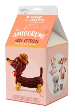 Kit Amigurumi - Teckel 18 cm - Graine Créative Pas Cher