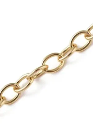 Marque Chaîne jaseron ovale 11 x 8 mm - doré à l'or fin 18 K x 20 cm