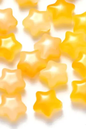 20 perles en verre - étoiles jaunes - 8 mm Authentique