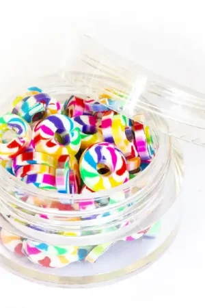 Jusqu'à Épuisement Des Stocks Boite de perles rondelles heishi 6 mm - multicolore arc-en-ciel