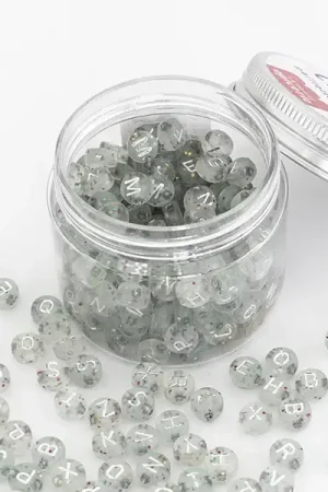 Promotion Pot perles lettres – Paillettes argent