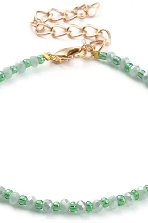 Offre Exclusive Bracelet à perles de verre - vert irisé