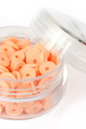 Boite de perles rondelles heishi 6 mm - orange pâle abricot Super Prix