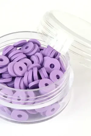 Boite de perles rondelles heishi 6 mm - mauve violet Nouvel Arrivage