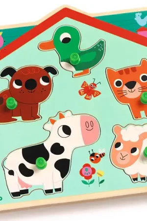 Puzzle sonore en bois - Ouaf woof - les animaux familiers Achat Immédiat