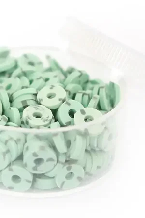 Boite de perles rondelles heishi 6 mm - Naturel vert Achetez Aujourd'hui
