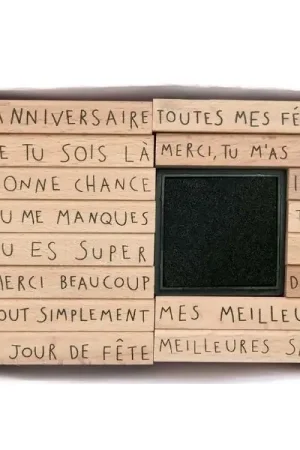 26 tampons à messages avec encre noir - Rico Design Usine Directe