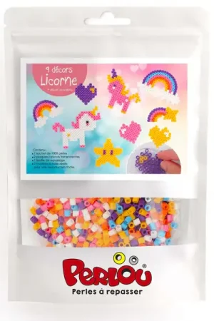 Prix Bas Kit perlou licorne - 1000 perles à repasser