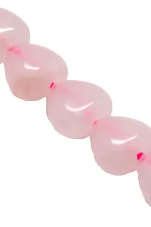 Prix Cassé 10 perles de quartz naturel coeur - Rose clair
