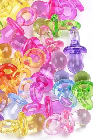 20 pendentifs sucette en acrylique - Multicolore - 31 x 15 mm Satisfait Ou Remboursé