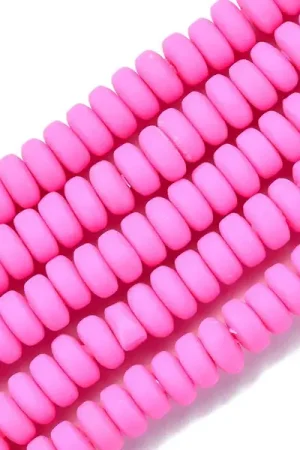 Haute Qualité Boite de perles heishi épaisses 6 mm - Fuchsia