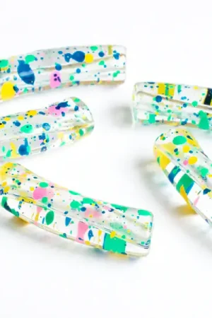 Vente Directe Lot de 5 perles tubes transparentes 6 mm - Tacheté Spring