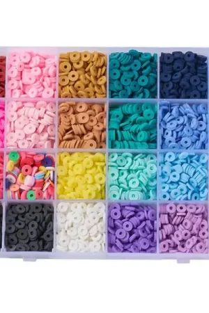 Boite de 24 couleurs de perles heishi - 6 mm Meilleure Vente