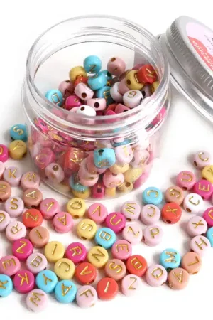 Pot perles lettres – Couleurs chaudes Promotion