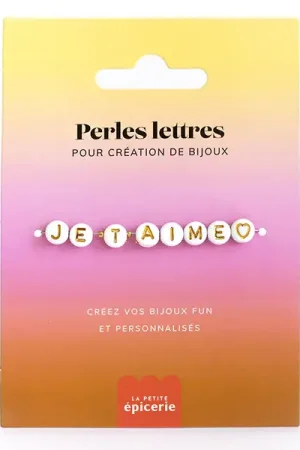 Marque Perles lettres "Je t'aime" pour bracelet à personnaliser