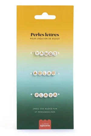 Populaire Perles lettres 3 mots pour bracelet à personnaliser - Vamos, A la et Playa