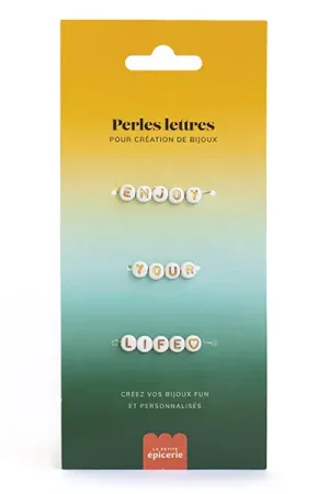 Solde Perles lettres 3 mots pour bracelet à personnaliser - Enjoy, Your et Life