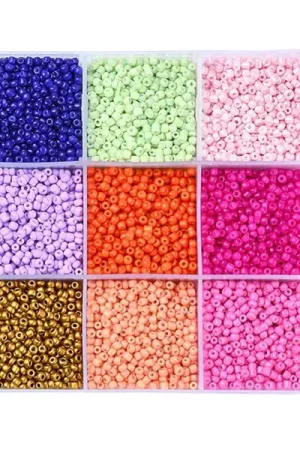 Boite de 12 couleurs pop de perles de rocailles rondes 12/0 - 2 mm - 15000 pcs Bon Marché