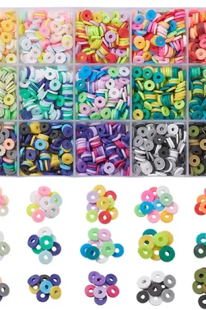Boite de 15 couleurs de perles heishi - Multicolore Prix Choc