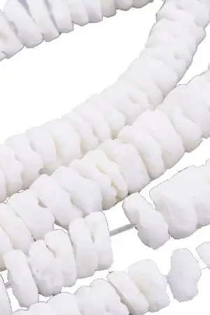 Nouvel Arrivage Lot de 20 perles rondelles heishi coquillage blanc