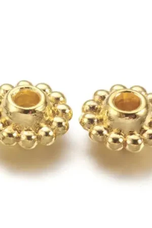 Nouveauté Lot de 20 perles intercalaires fleurs - Doré