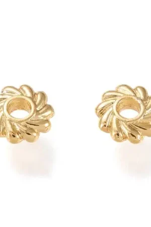 Haute Qualité Lot de 20 perles intercalaires fleurs - Doré à l'or fin