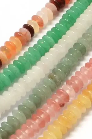 Dernier Modèle Lot de 20 perles rondelles en pierre naturelles et synthétiques