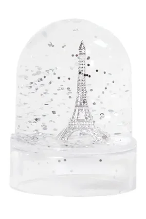 Mini-boule à neige Tour Eiffel argentée - Paillettes argentées Prix Cassé