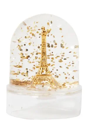 Prix Cassé Mini-boule à neige Tour Eiffel - Paillettes dorées