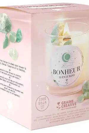 Kit DIY bougie lithothérapie - Aventurine bonheur Prix Bas