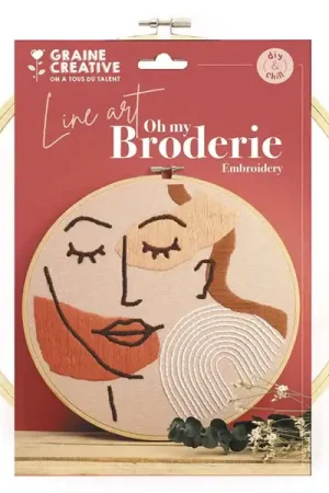 Kit de broderie décorative - Line art Offre Du Jour
