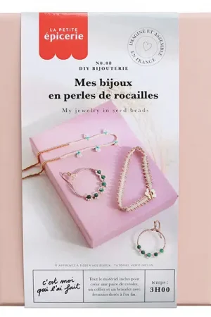 Kit DIY Bijouterie - Mes bijoux en perles de rocailles - Vert Pas Cher