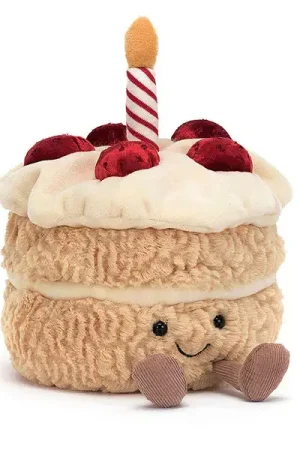 Peluche "Amuseable" Gâteau d'anniversaire - 16 cm - Jellycat Pas Cher