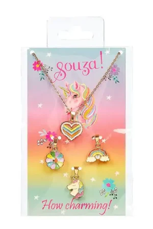 Set collier et 3 pendentifs Licorne - Souza Vente Flash
