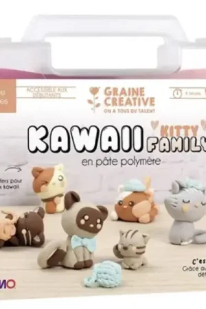 Commander Vite Mallette Fimo - Kawaii Kitty family