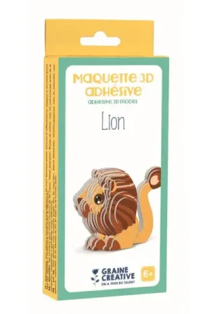 Maquette adhésive en carton 3D - Lion Vente Directe