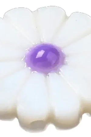 Expédition Rapide Perle pâquerette à cœur émaillé violet - 12 mm