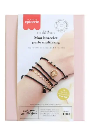 Paiement Sécurisé Kit DIY Bijouterie - Mon bracelet perlé multirang - Noir