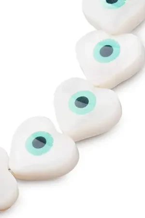 Lot de 5 perles cœur avec œil - Coquillage nacré - 10 mm Marque