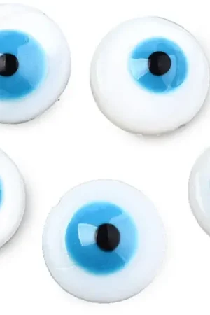 Dernière Chance Lot de 5 perles œil bleu émaillé - Coquillage nacré - 8 mm