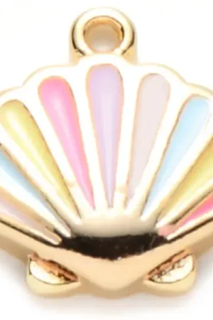 Breloque émaillée - Coquillage pastel multicolore Dernier Modèle