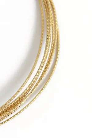 2 m de fil de laiton texturé - Doré à l’or fin 18K - 1 mm Haute Qualité