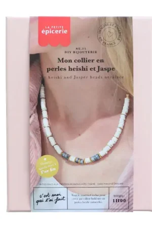 Kit DIY Bijouterie - Mon collier en perles heishi et Jaspe Haute Qualité