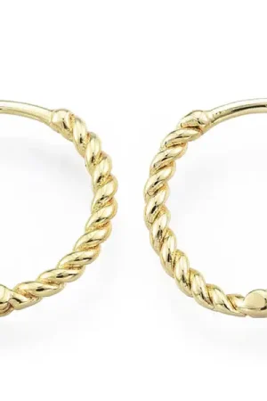 Vente Directe Paire de créoles huggie - Doré a l'or fin 18K - 15 mm