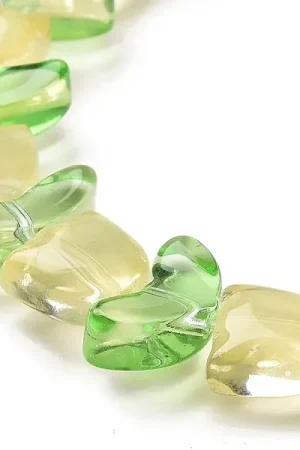 14 perles en verre - Tulipe jaune - 15 x 15 mm Petit Prix